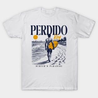 Vintage Surfing Perdido Key, Florida // Retro Surfer Sketch // Surfer's Paradise T-Shirt